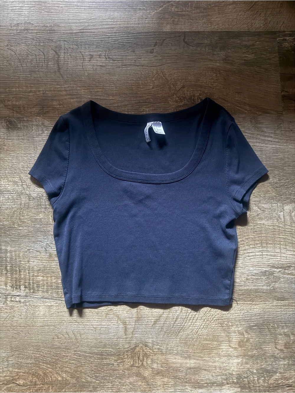 H&M Navy Scoop Neck Crop Top